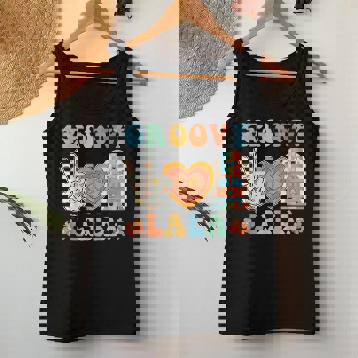 Retro Groovy Lala Grandma Hippie Family Matching Women Tank Top Personalized Gifts