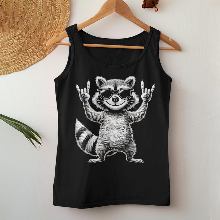 Retro Raccoon Rock Music Children Raccoon Tank Top Frauen Lustige Geschenke