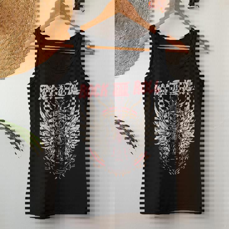 Rock And Roll Guitarraintage Rock Música Camiseta sin mangas para mujer Regalos divertidos