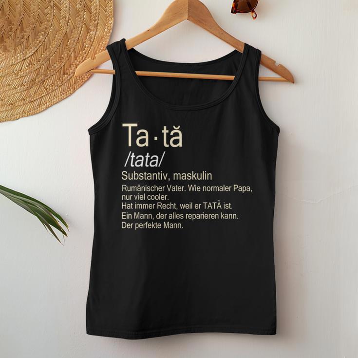 Romanian Father Tata Tank Top Frauen Lustige Geschenke