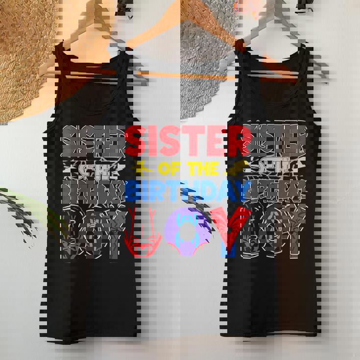 Sister Of The Birthday Boy Matching Spider Family Birthday Women Tank Top Funny Gifts