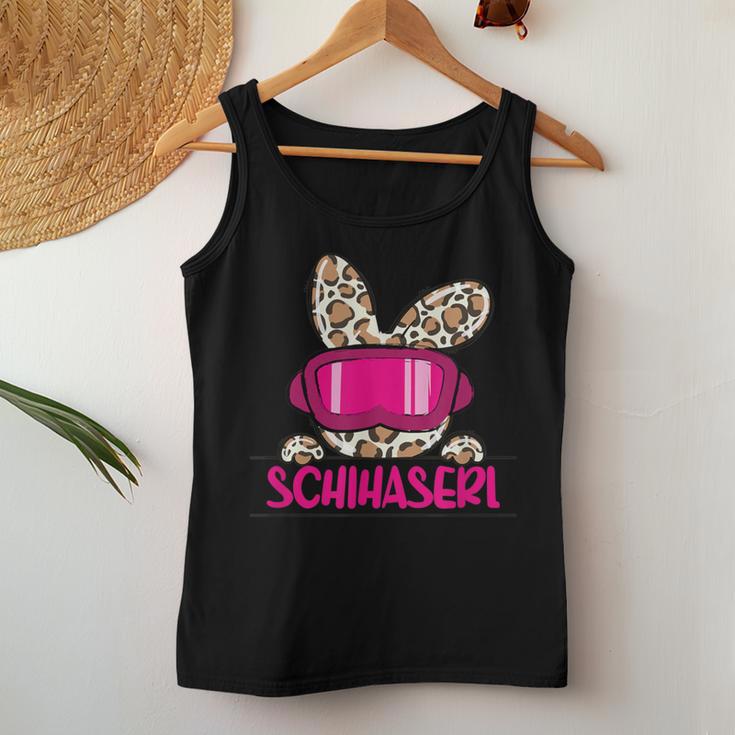 Ski Haserl Skifahrerin Oder Pistenbunny Mit Leoprint Tank Top Frauen Lustige Geschenke