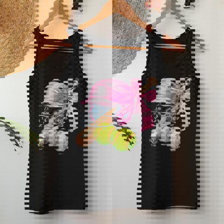 Softball Coquette Bow In My Softball Girl Era Girls Women Tank Top Personalized Gifts