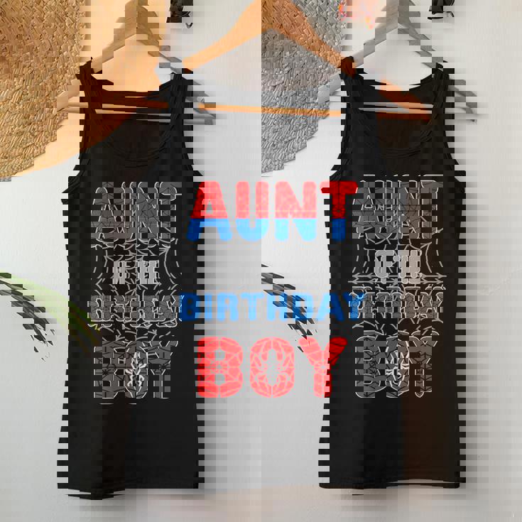 Spider Web Birthday Party Aunt Of The Birthday Boy Women Tank Top Funny Gifts