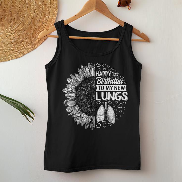 Survivor Of Lung Transplantation Happy 1St Birthday My New Lunge Tank Top Frauen Lustige Geschenke