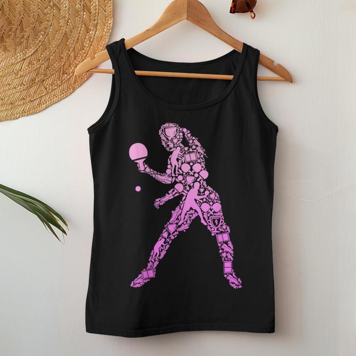 Table Tennis Table Tennis Player Ping Pong Children's Girls Tank Top Frauen Lustige Geschenke