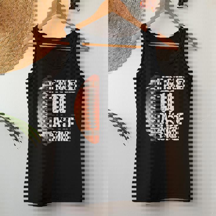 I Tackled 100 Days School 100Th Day Football Teacher Student Women Tank Top Unique Gifts