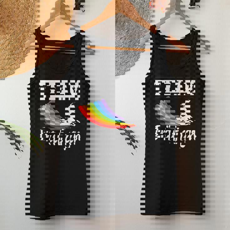Team Groom Unicorn Rainbow Gay Lgbt Tank Top Frauen Lustige Geschenke