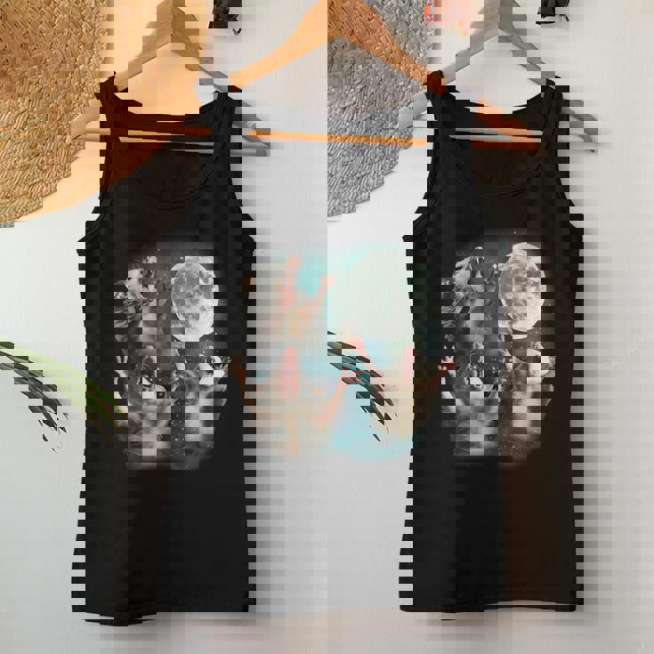 Three Possum Moon 3 Opossum Weird Cursed Meme Women Tank Top Unique Gifts