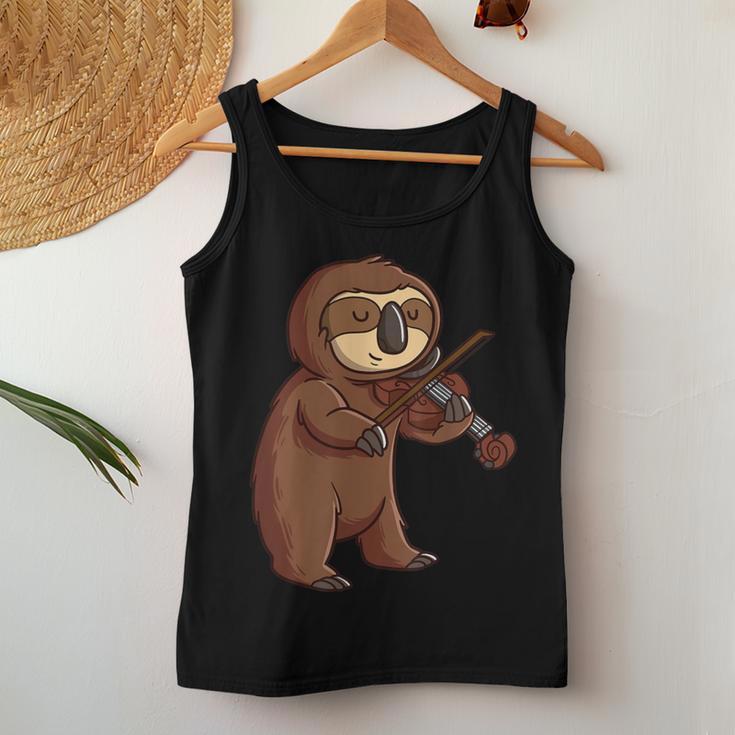 Violinist Slothioliniola Player Music Lover Tank Top Frauen Lustige Geschenke