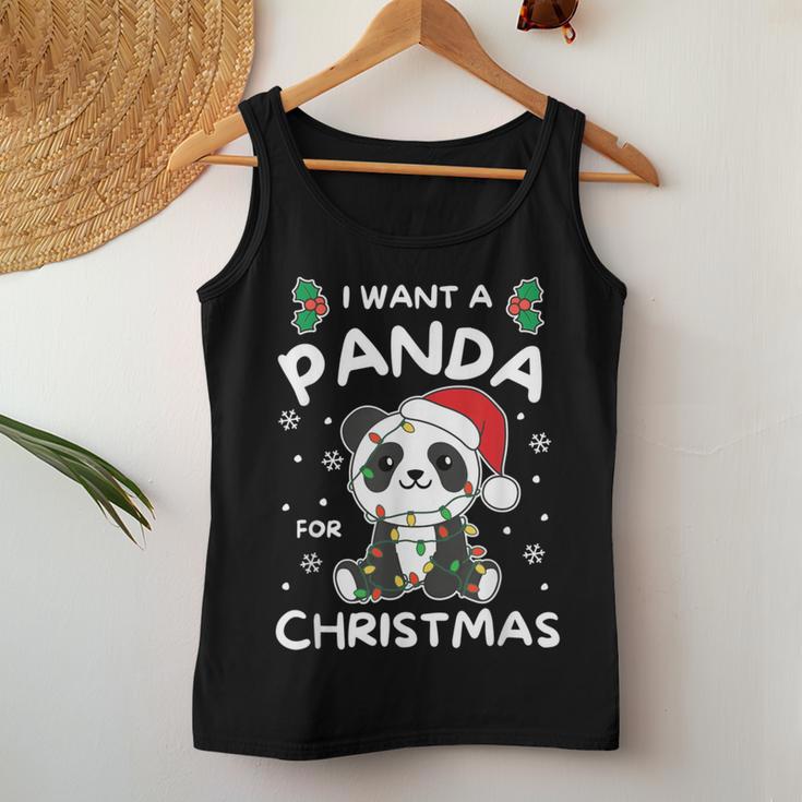 I Want A Panda For Christmas Cute Pandas Tank Top Frauen Lustige Geschenke