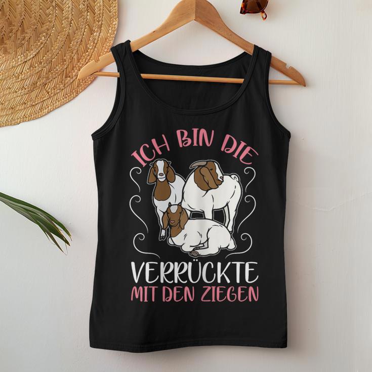 Women's Ich Bin Dieerrückte Mit Den Goat Ich Bin Dieerrückte Mit Tank Top Frauen Lustige Geschenke