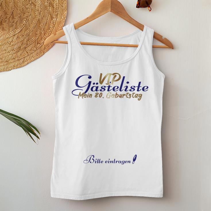 80Th Birthdayip Guest List Signing Man Woman Tank Top Frauen Lustige Geschenke