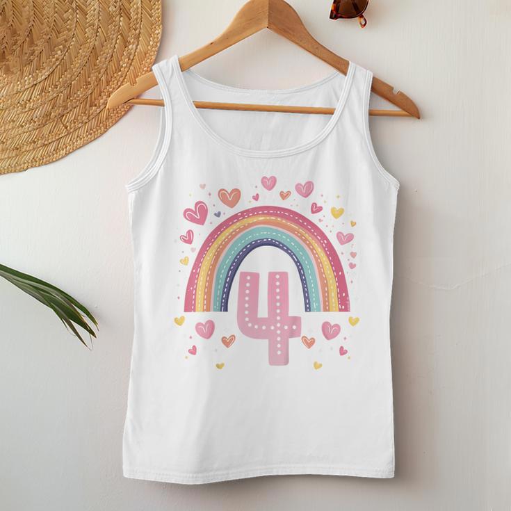 Children's Birthday 4 Girls Rainbow Fairy Four 4 Years Tank Top Frauen Lustige Geschenke