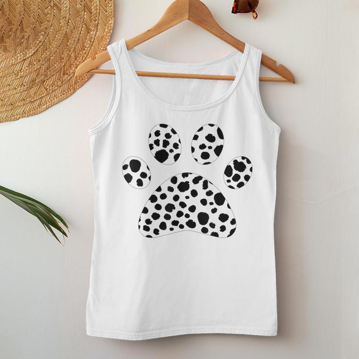 Dalmatian Dog Paw Polka Dot Polka Dot Women Tank Top Frauen Lustige Geschenke