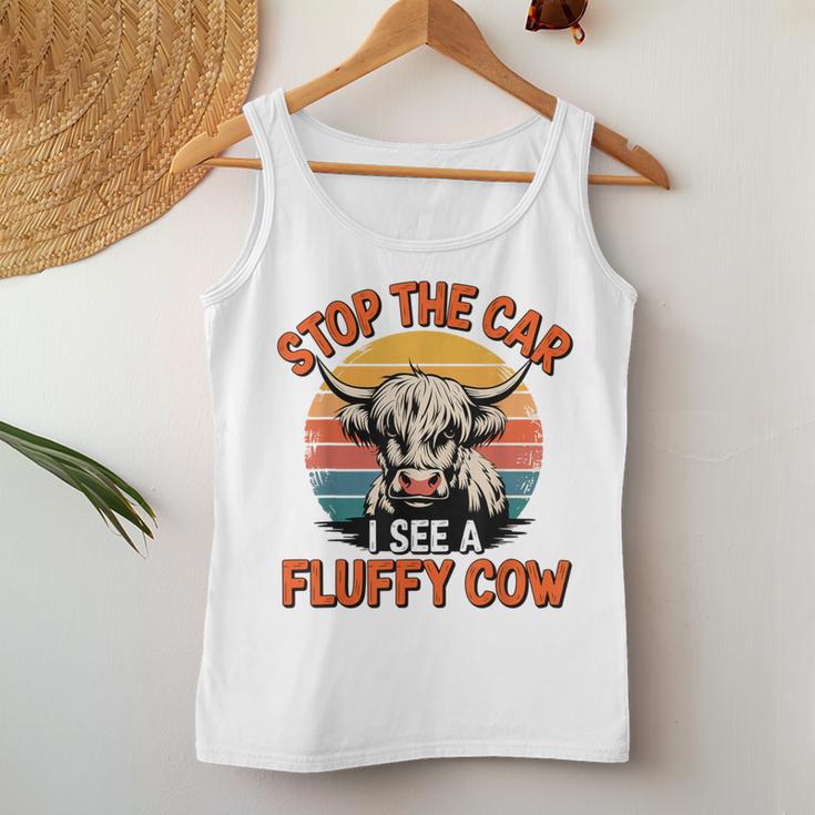 Cow Retro Highland Cow Lover Western Life Boys Girls Tank Top Frauen Lustige Geschenke