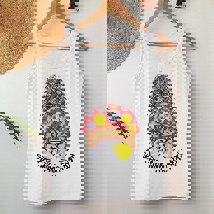 Grandma Of Both Messy Bun Softball Baseball Grandma Women Tank Top Funny Gifts