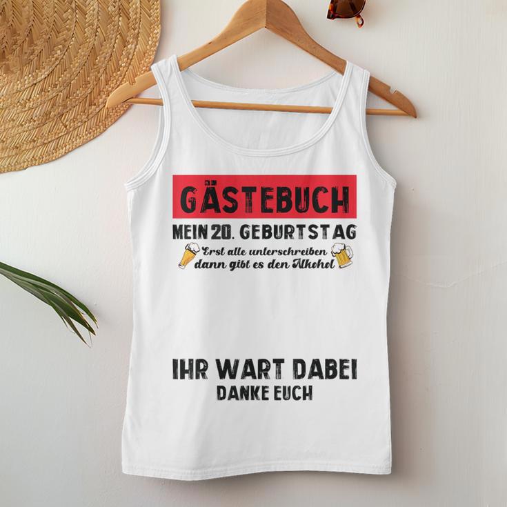 Guest Book My 20Th Birthday Idea Women's Gray Tank Top Frauen Lustige Geschenke