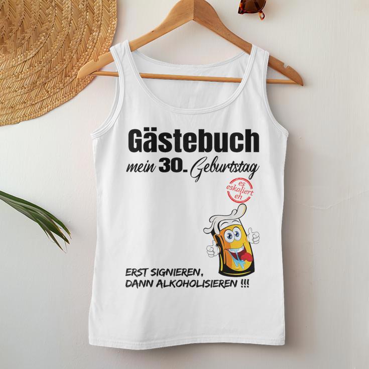 Guest Book 30Th Birthday Man Woman 30Th Birthday Decoration Tank Top Frauen Lustige Geschenke