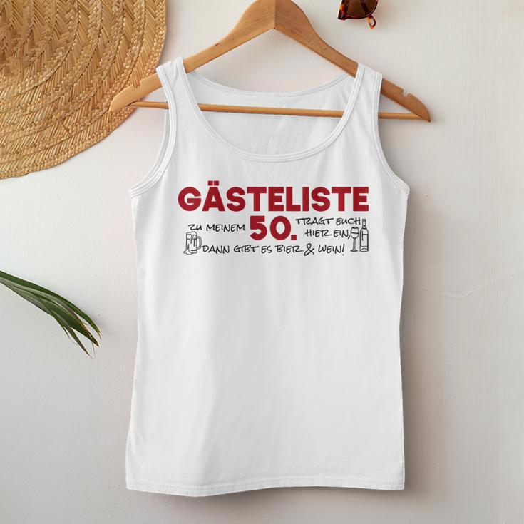 Guest List 50Th Guest List Guest Book 50Th Birthday Woman Man Tank Top Frauen Lustige Geschenke