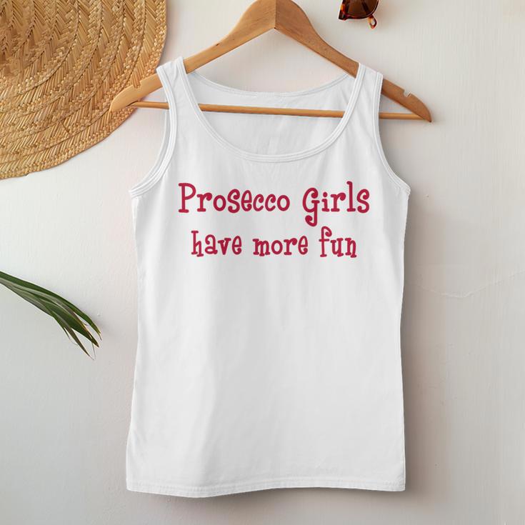 Prosecco Girls Have More Fun Italian Sparkling Wine Pink Tank Top Frauen Lustige Geschenke