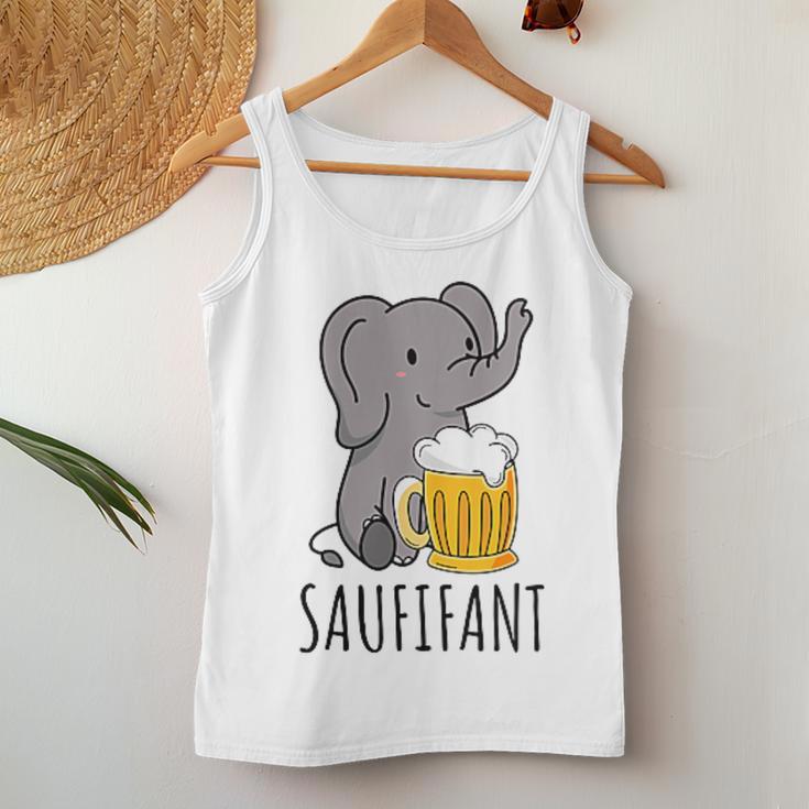 Saufifant Beer Drinker Saufen Party Saying Tank Top Frauen Lustige Geschenke