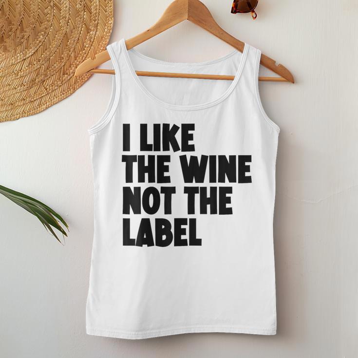 I Like The Wine Not The Label Gray Tank Top Frauen Lustige Geschenke