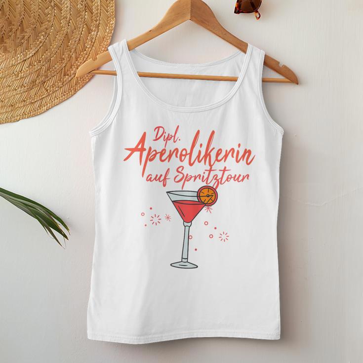 Women's Dipl Aperolian On Spritztour Humour Fun S Tank Top Frauen Lustige Geschenke