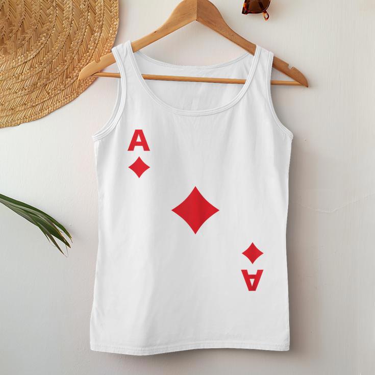 Women's Playing Card Chequered Ace Card Costume Fancy Dress Ass Groups Tank Top Frauen Lustige Geschenke