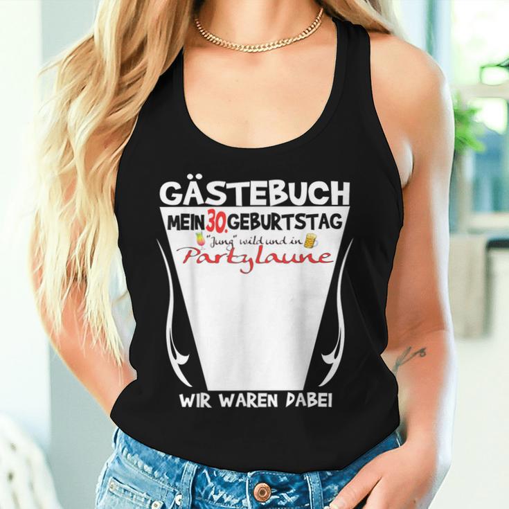 30Th Birthday Woman And 30Th Birthday Man Guest Book Tank Top Frauen Geschenke für Sie