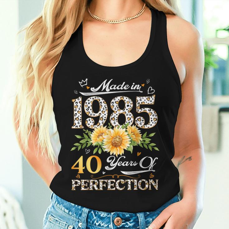 40Th Birthday Floral Made In 1985 40 Years Old Daisy Tank Top Frauen Geschenke für Sie