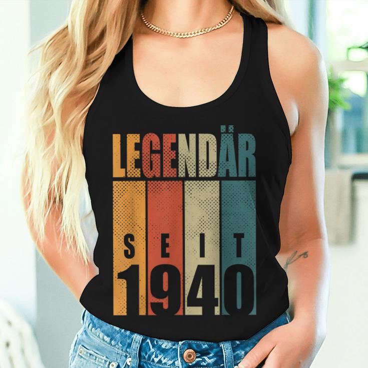 84Th Birthday Woman Man Legendary Since 1940 Tank Top Frauen Geschenke für Sie