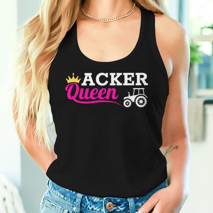 Acker Queen Bäuerin Traktor Bauernhof Spruch Landwirtin Tank Top Frauen Geschenke für Sie