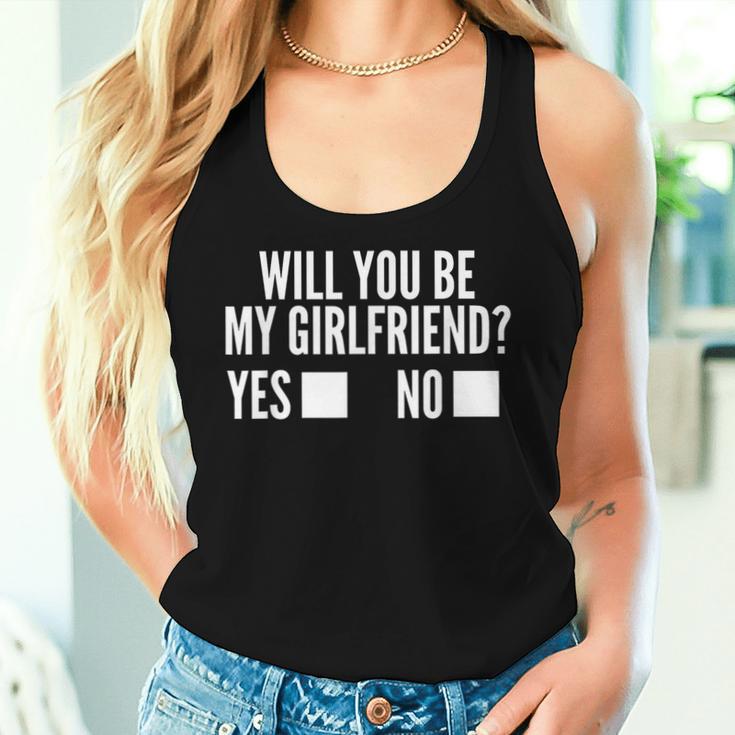 Ask Her Will You Be My Girlfriend Cutealentine's Day Tank Top Frauen Geschenke für Sie