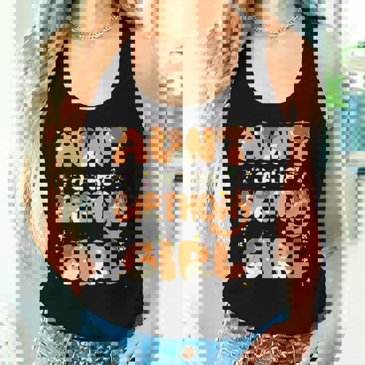 Aunt Of The Birthday Girl Dog Family Party Decorations Women Tank Top Gifts for Her