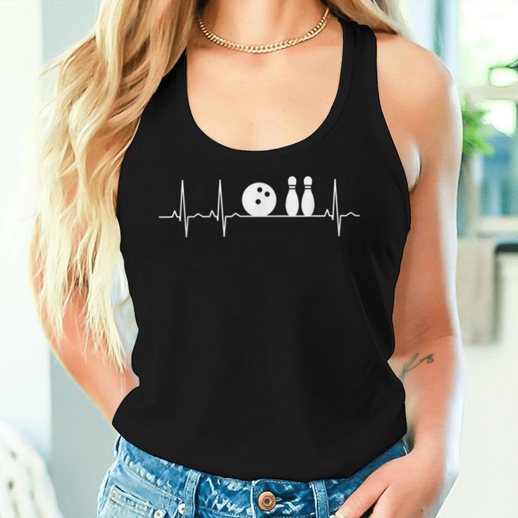 Bowling Pin Heartbeat Sport Bowling Ball Tank Top Frauen Geschenke für Sie