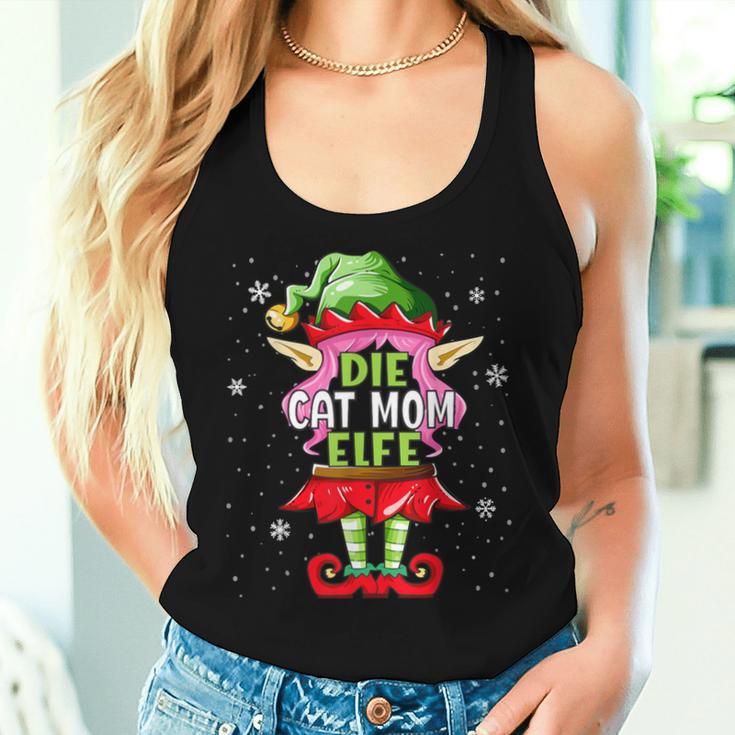 Cat Mom Elf Outfit Christmas Family Christmas Tank Top Frauen Geschenke für Sie