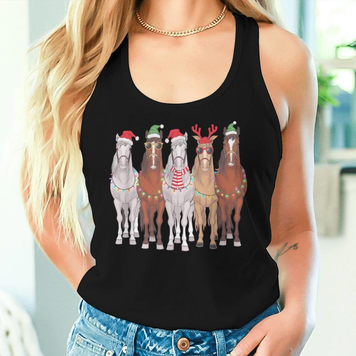 Christmas Horses Winter Pony Riding Tank Top Frauen Geschenke für Sie