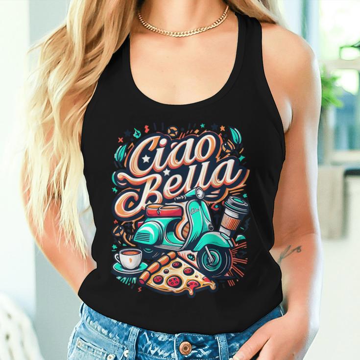 Ciao Bellaespa Roma Pizza Coffee Italia Language Tank Top Frauen Geschenke für Sie