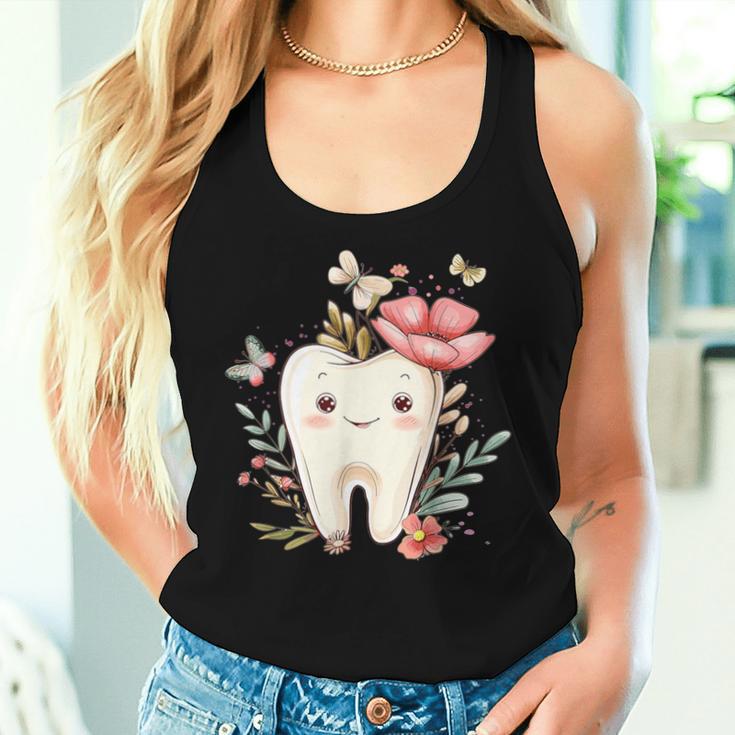 Cute Tooth With Flower I Children's Tooth Tank Top Frauen Geschenke für Sie