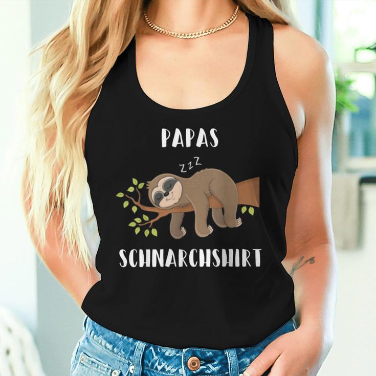 Dad Fathers Sayings Snoring Sloth Sleep Tank Top Frauen Geschenke für Sie