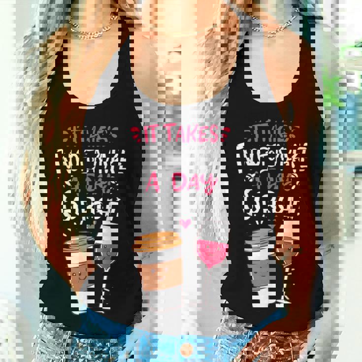 Embrace Your Love For Wine And Coffee Women Tank Top Gifts for Her