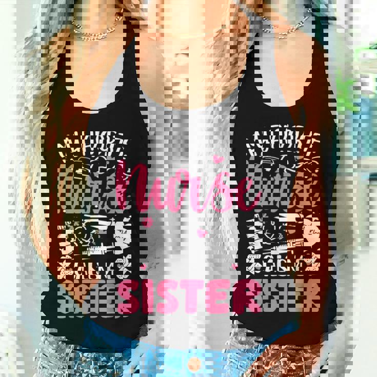 My Favorite Nurse Calls Me Sister Mother's Day Rn Nursing Women Tank Top Gifts for Her
