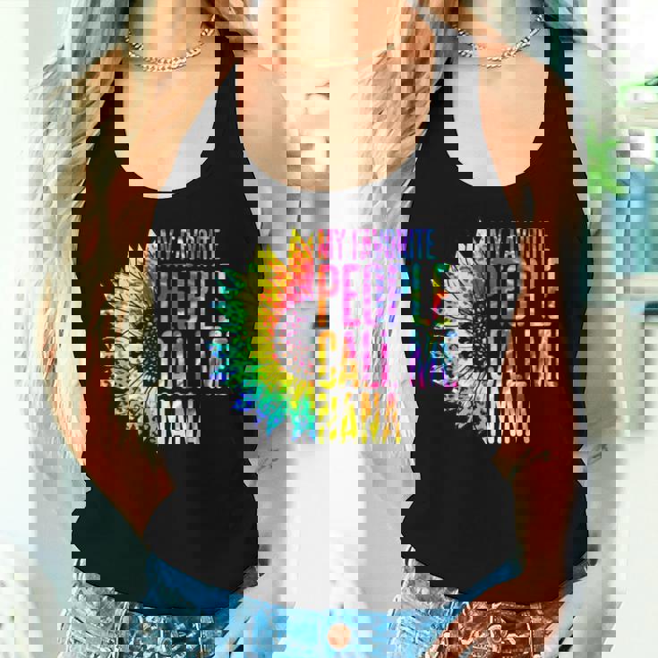 My Favorite People Call Me Nana Grandma Sunflower Tie Dye Women Tank Top Gifts for Her