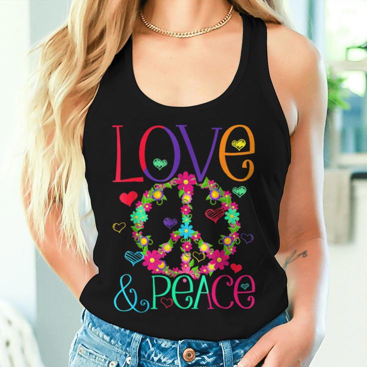 Flower Power Hippie Kostüm Love Peace 60Er 70Er Retro Tank Top Frauen Geschenke für Sie