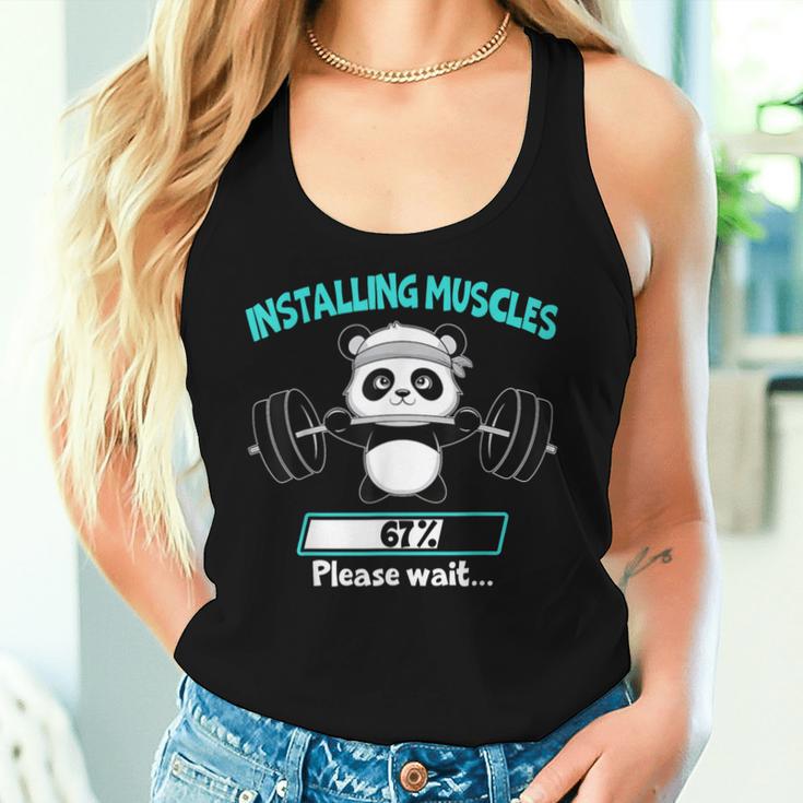 Installing Muscle Panda Weight Lifting Barbell Fitness Tank Top Frauen Geschenke für Sie