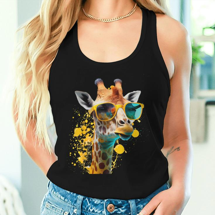 Giraffe Sonnenbrille Urlaub Sonne Natur Urlauber Dschungel Tank Top Frauen Geschenke für Sie