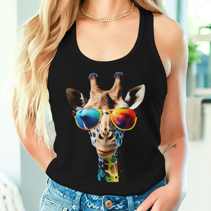 Giraffe With Sunglasses Tank Top Frauen Geschenke für Sie