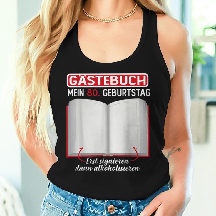 Guest Book 80Th Birthday Decoration Man Woman 80Th Birthday Tank Top Frauen Geschenke für Sie