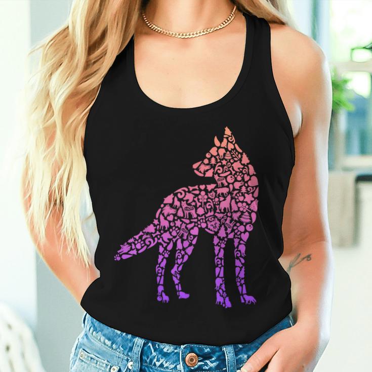 Howling Wolf Children's Wolf Silhouette Women's Wolves Girls Tank Top Frauen Geschenke für Sie